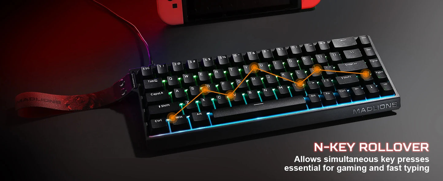 YUNZII x MADLIONS MAD68 HE Gaming Keyboard | 65% Magnetic, 8K Rapid Trigger