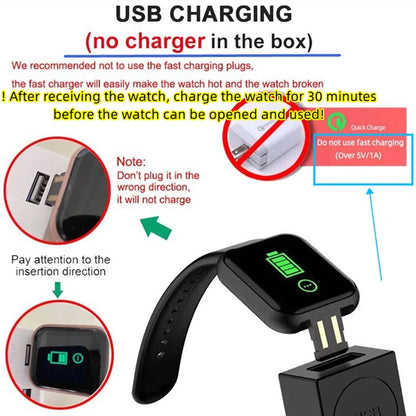 Unisex Smartwatch & Fitness Tracker for Android/iOS (Message Sync)