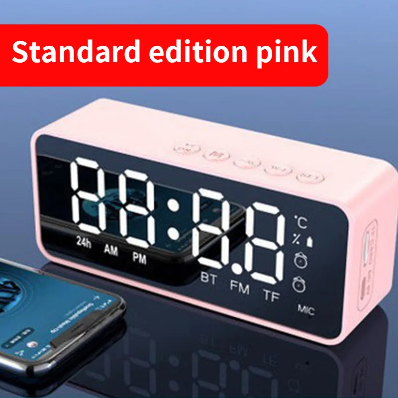 G50 Mini Bluetooth Speaker | Mirror LED Alarm Clock & FM Radio