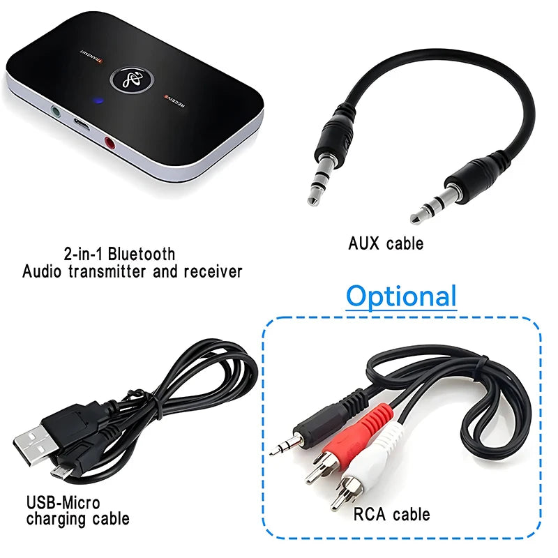 2-in-1 Bluetooth 5.3 Audio Transmitter Receiver (RCA/3.5mm AUX)