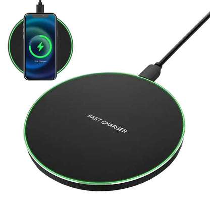 15W Max Wireless Fast Charger Pad | Safe, High-Speed Charging for Phones