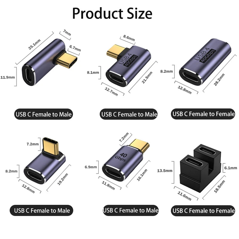 USB-C OTG Adapter (100W PD, 40Gbps, 8K 60Hz) for MacBook/PC