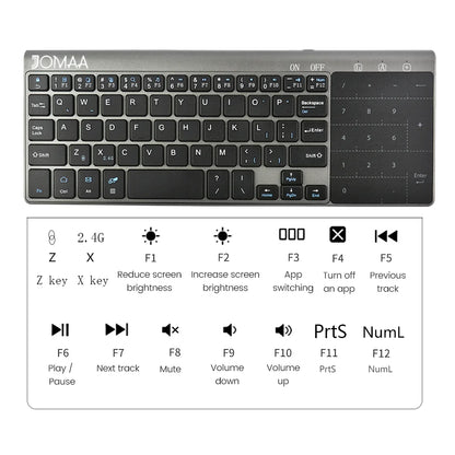 Portable Mini Wireless Keyboard with Touchpad (2.4G/Bluetooth)
