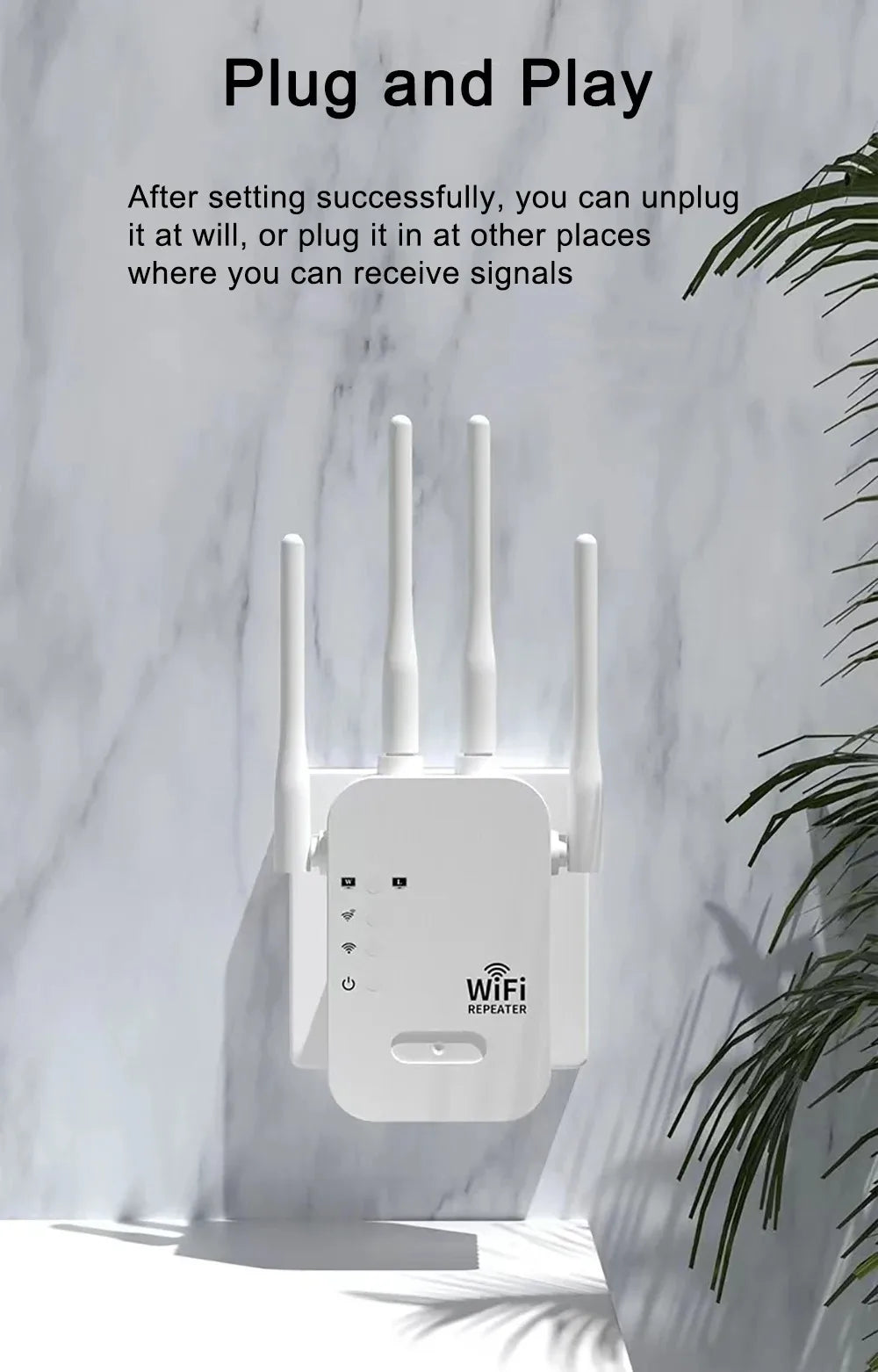 1200Mbps Dual Band WiFi Repeater | 2.4G/5Ghz Extender and Signal Booster