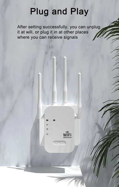 1200Mbps Dual Band WiFi Repeater | 2.4G/5Ghz Extender and Signal Booster