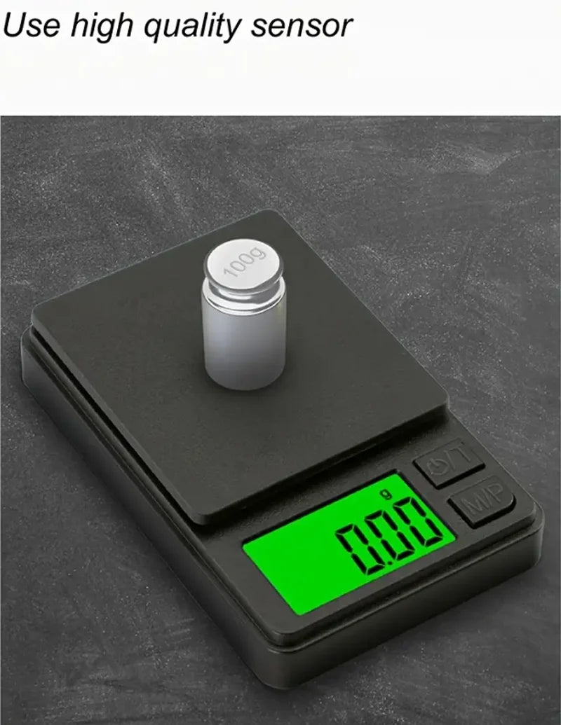 Digital Pocket Scale (1000g x 0.1g) - Precision & Backlit LCD