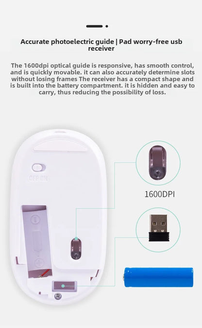 MINGCVIL Rechargeable Silent Wireless Mouse (Bluetooth/Adjustable DPI)