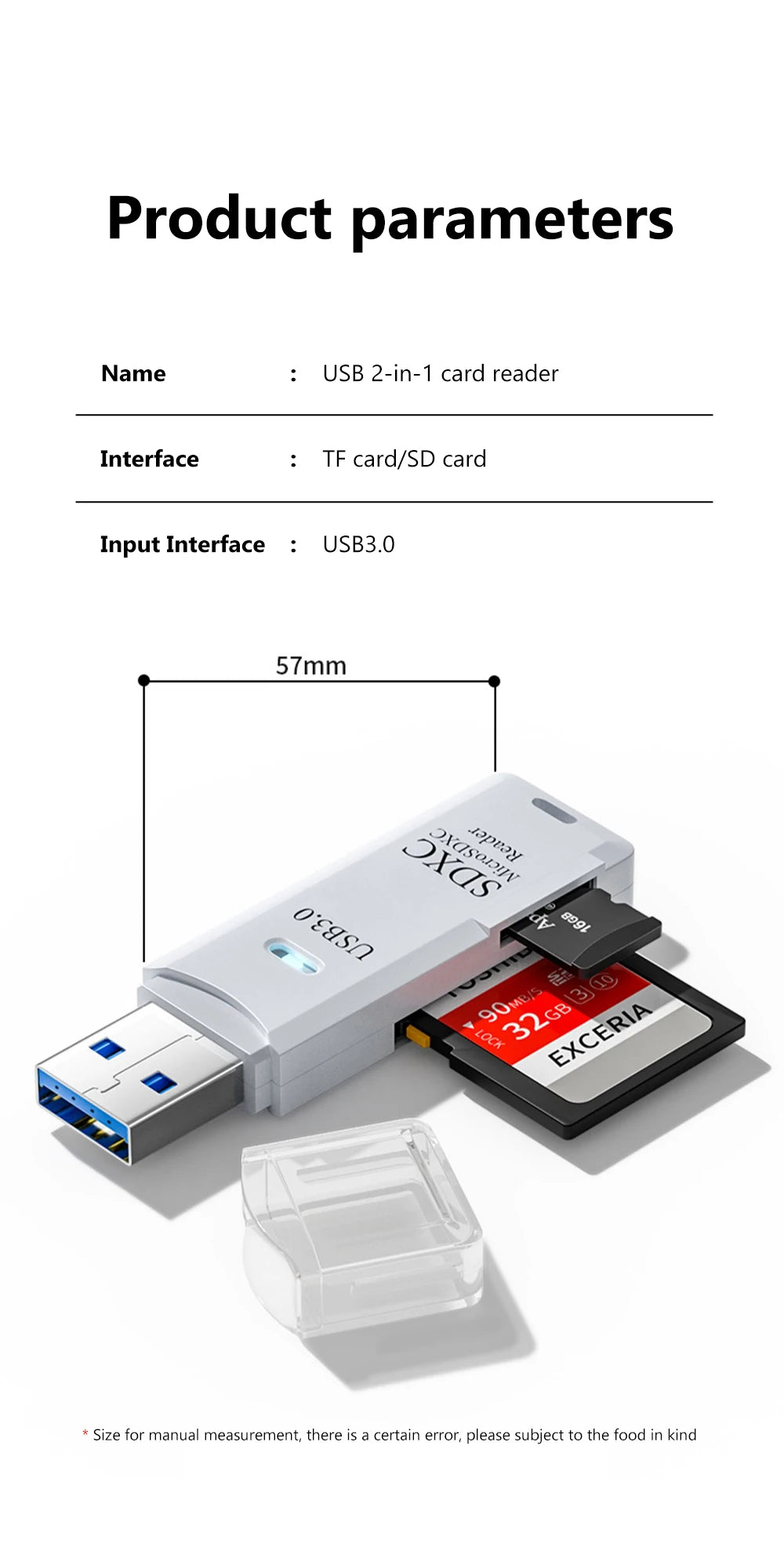 High-Speed USB 3.0 (2-in-1) SD/Micro SD Card Reader