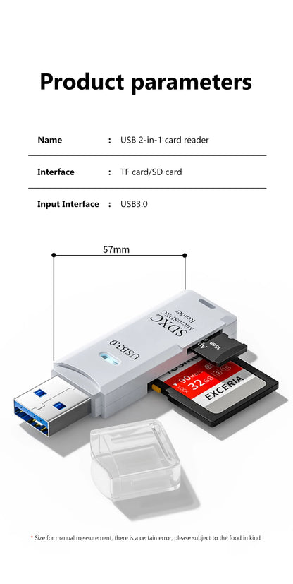 High-Speed USB 3.0 (2-in-1) SD/Micro SD Card Reader