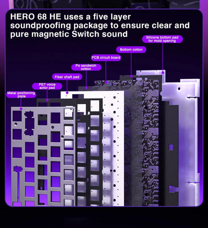 AULA HERO 68HE Customizable Mechanical Keyboard | RGB Backlit, Magnetic Switches