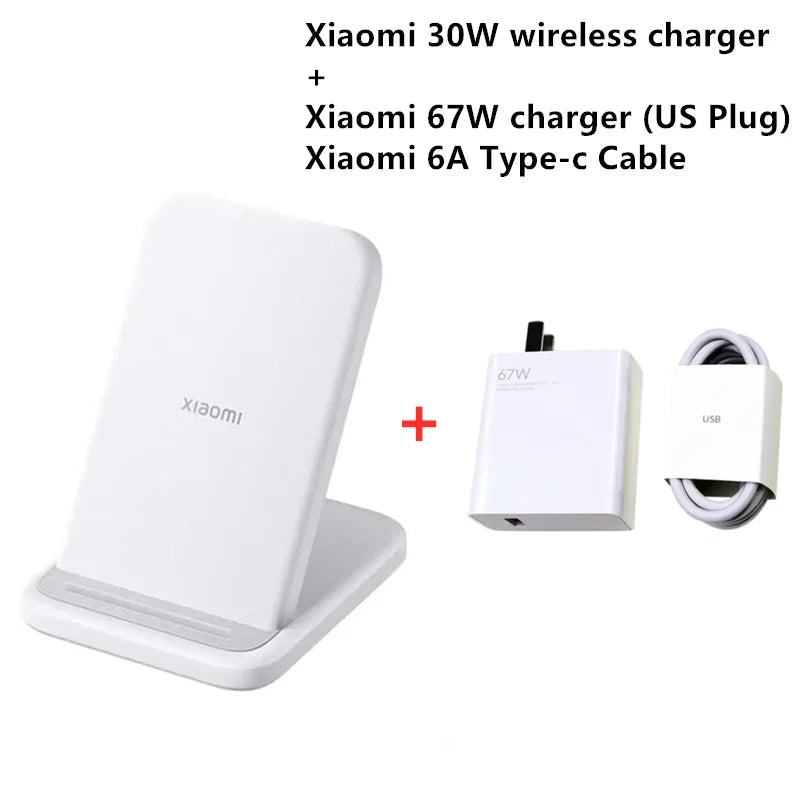 Xiaomi Mi 30W Vertical Wireless Charger | Fast Charging Stand for Mi/Redmi & iPhone