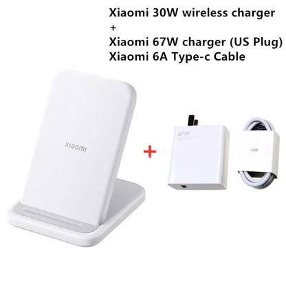 Xiaomi Mi 30W Vertical Wireless Charger | Fast Charging Stand for Mi/Redmi & iPhone