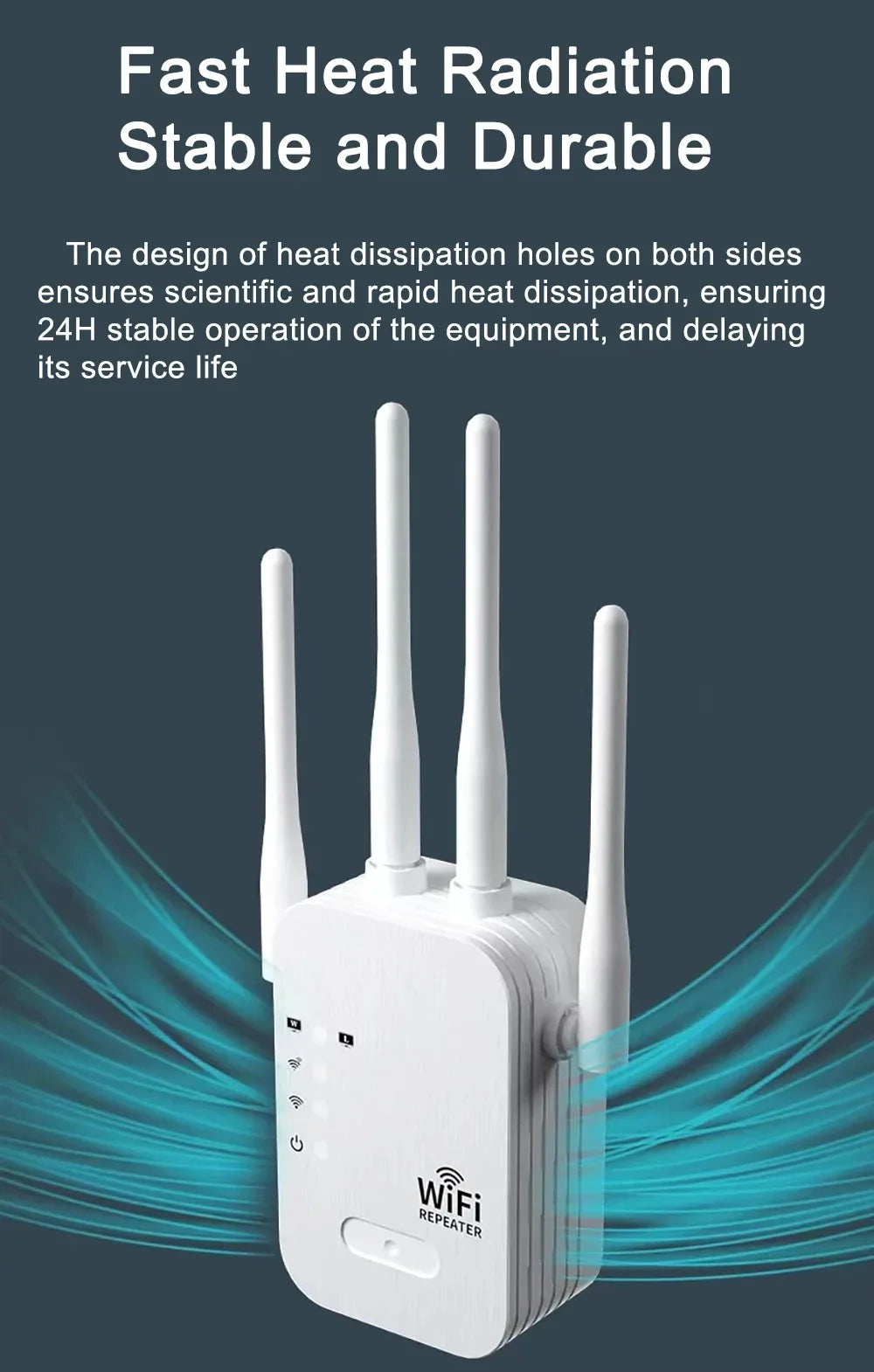 1200Mbps Dual Band WiFi Repeater | 2.4G/5Ghz Extender and Signal Booster