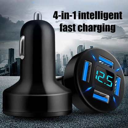 66W Fast Car Charger Adapter | 4-Port USB A & USB C Quick Charging