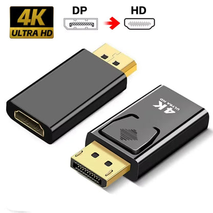4K DP Male to HDMI Female Adapter | DisplayPort Converter for HDTV/Monitor