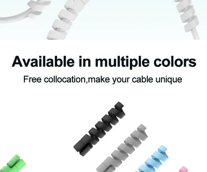 10pcs Silicone Cable Protectors | Spiral Cord Savers for USB Charger Cables