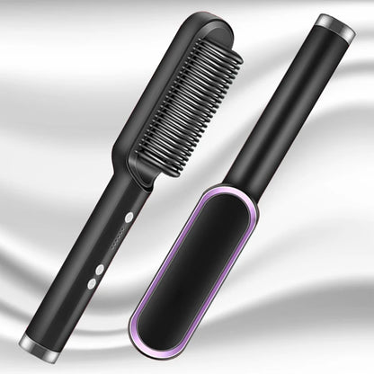 Professional Electric Hair Straightener Brush | Fast Heating Ceramic 2-in-1 Tool
