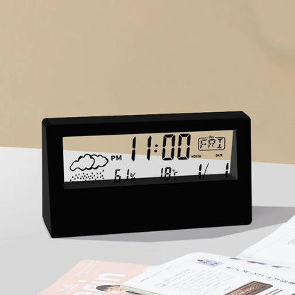 LED Desktop Alarm Clock with Thermo-Hygrometer and Weather Display