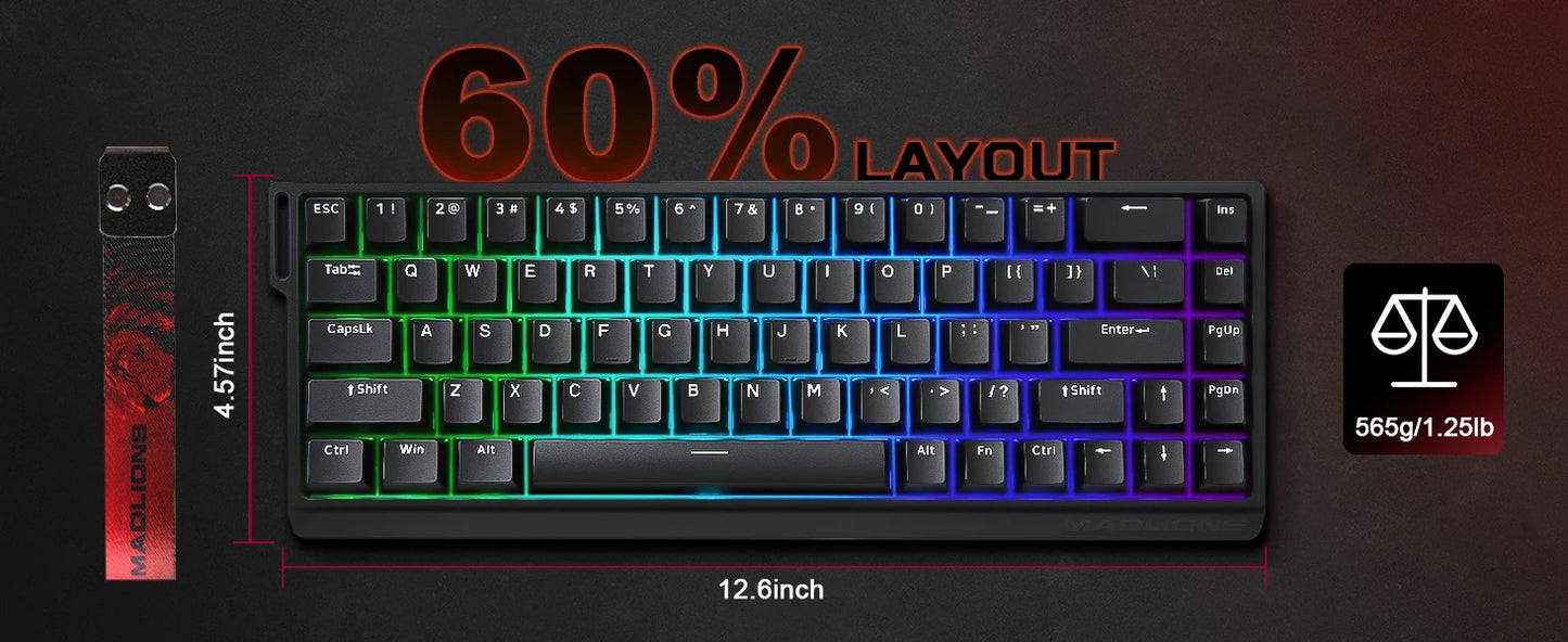 YUNZII x MADLIONS MAD68 HE Gaming Keyboard | 65% Magnetic, 8K Rapid Trigger