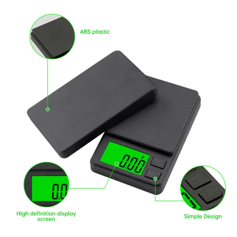 Digital Pocket Scale (1000g x 0.1g) - Precision & Backlit LCD