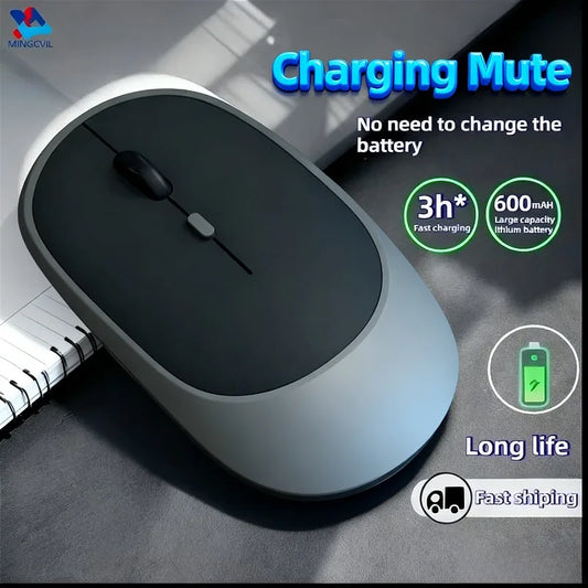 MINGCVIL Rechargeable Silent Wireless Mouse (Bluetooth/Adjustable DPI)