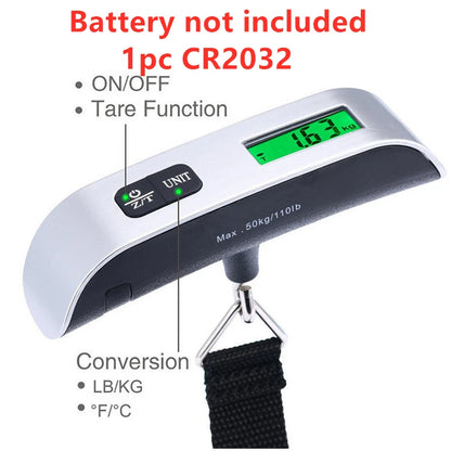 Digital Portable Luggage Scale (50kg/110lb) w/ LCD Display