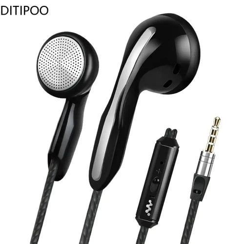 3.5mm Wired In-Ear Flat Earbuds with Microphone and Stereo Bass
