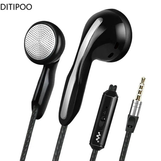 3.5mm Wired In-Ear Flat Earbuds with Microphone and Stereo Bass