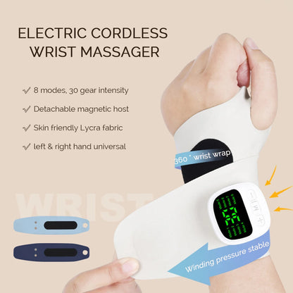 8 Mode Cordless EMS Wrist Massager | Carpal Tunnel & Tenosynovitis Relief Device