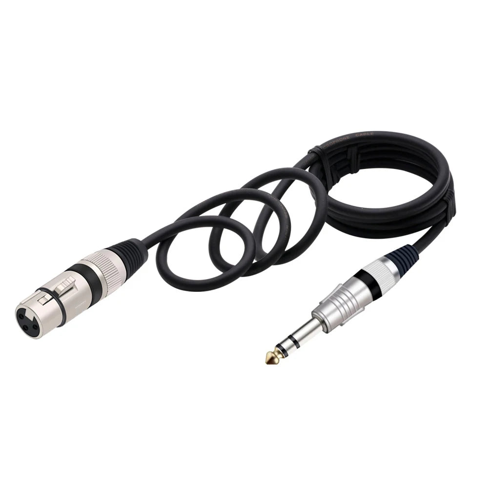 Pro Audio Cable: XLR 3-Pin Female to 6.35mm TRS Male Jack