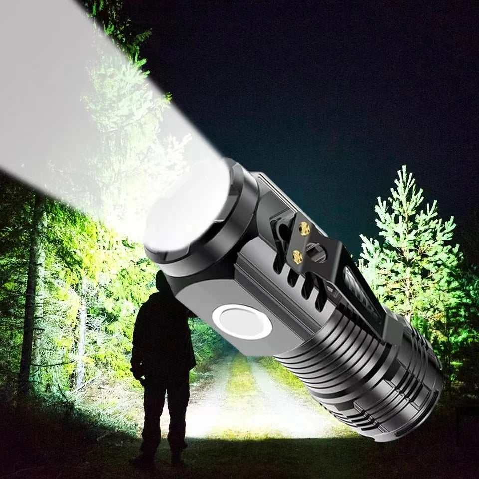Rechargeable Multi-functional LED Flashlight (Strong Light & Long Range)
