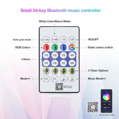 RGB LED Strip Lights with Bluetooth App Control (Music Sync)