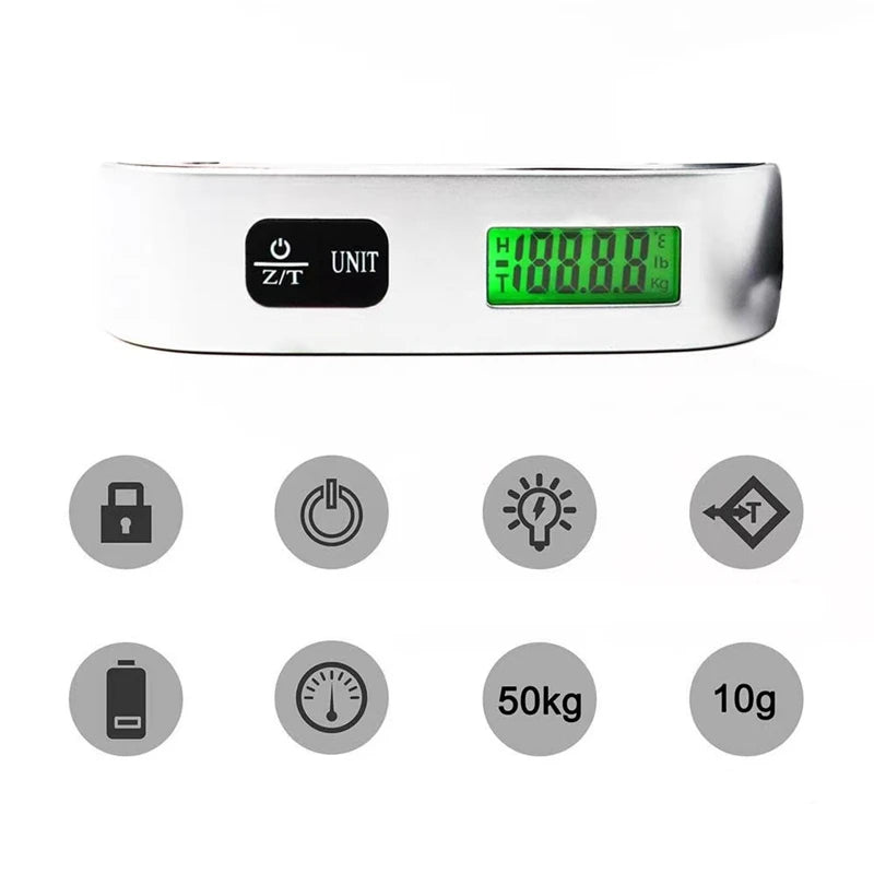 Digital Portable Luggage Scale (50kg/110lb) w/ LCD Display