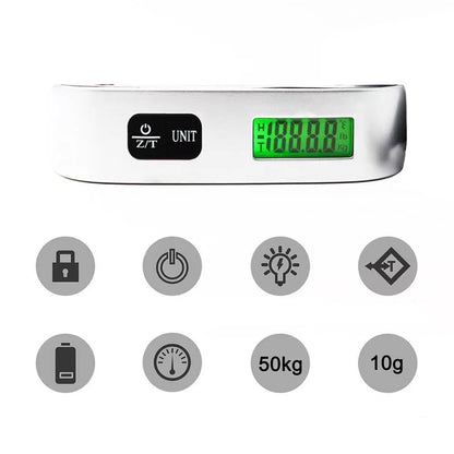 Digital Portable Luggage Scale (50kg/110lb) w/ LCD Display