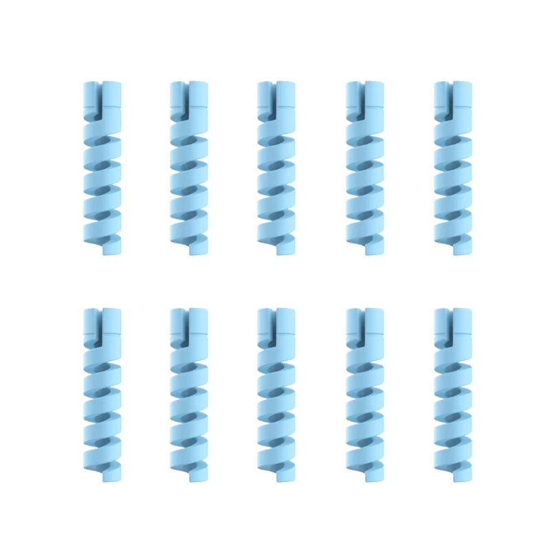 10pcs Silicone Cable Protectors | Spiral Cord Savers for USB Charger Cables