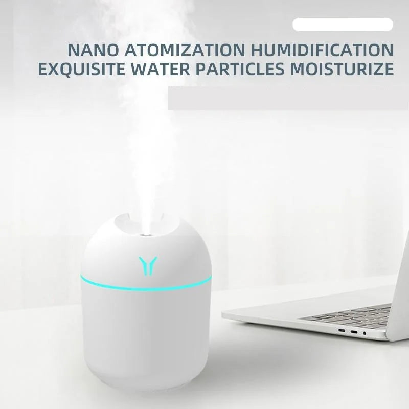 250ml USB Mini Ultrasonic Humidifier & Essential Oil Diffuser (LED)