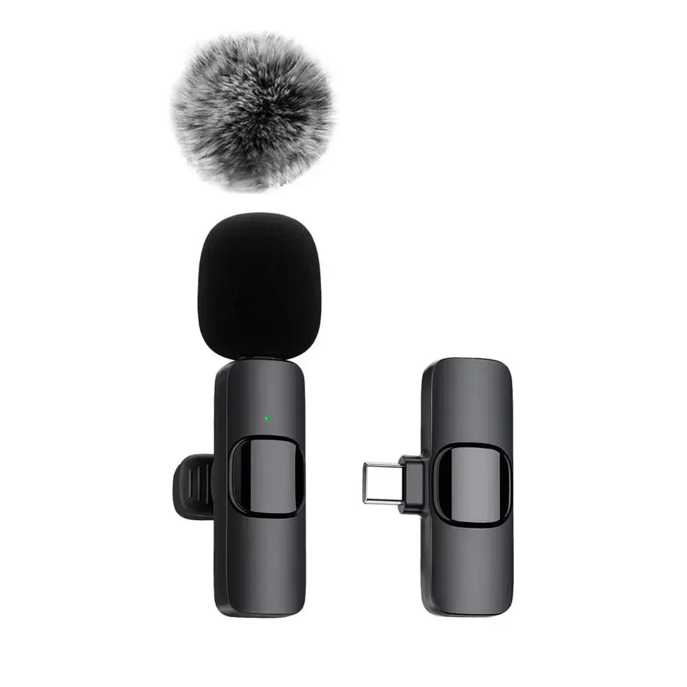 Mini Wireless Lavalier Microphone for Phone/Laptop (Live Recording)