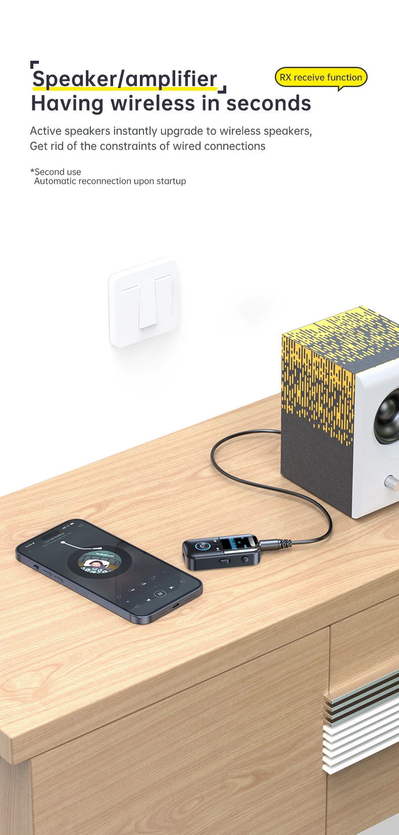 4-in-1 Bluetooth 5.4 Audio Transmitter & Receiver (3.5mm/TF)