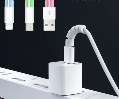 10pcs Silicone Cable Protectors | Spiral Cord Savers for USB Charger Cables