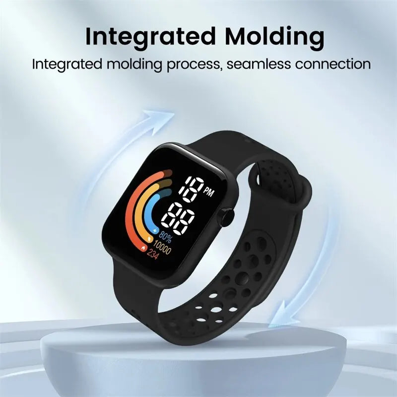 LED Digital Sport Watch (Waterproof / Silicone Strap)