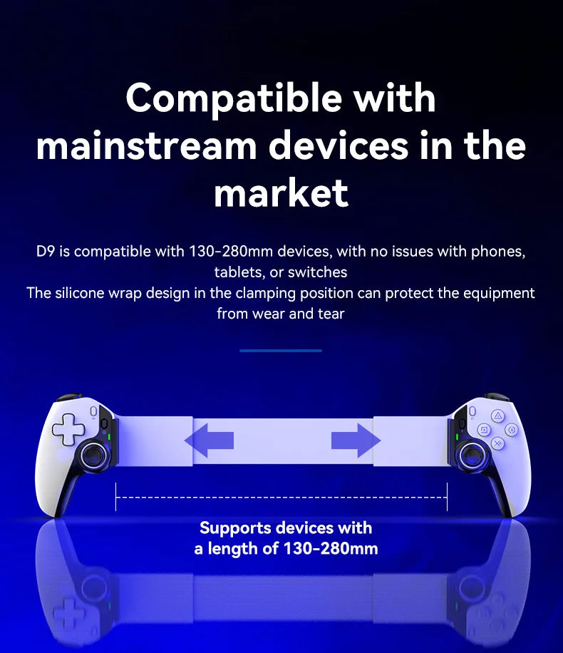 D9 Wireless Dual Hall Game Controller | Phone, Tablet, PC, Switch, PS3/PS4
