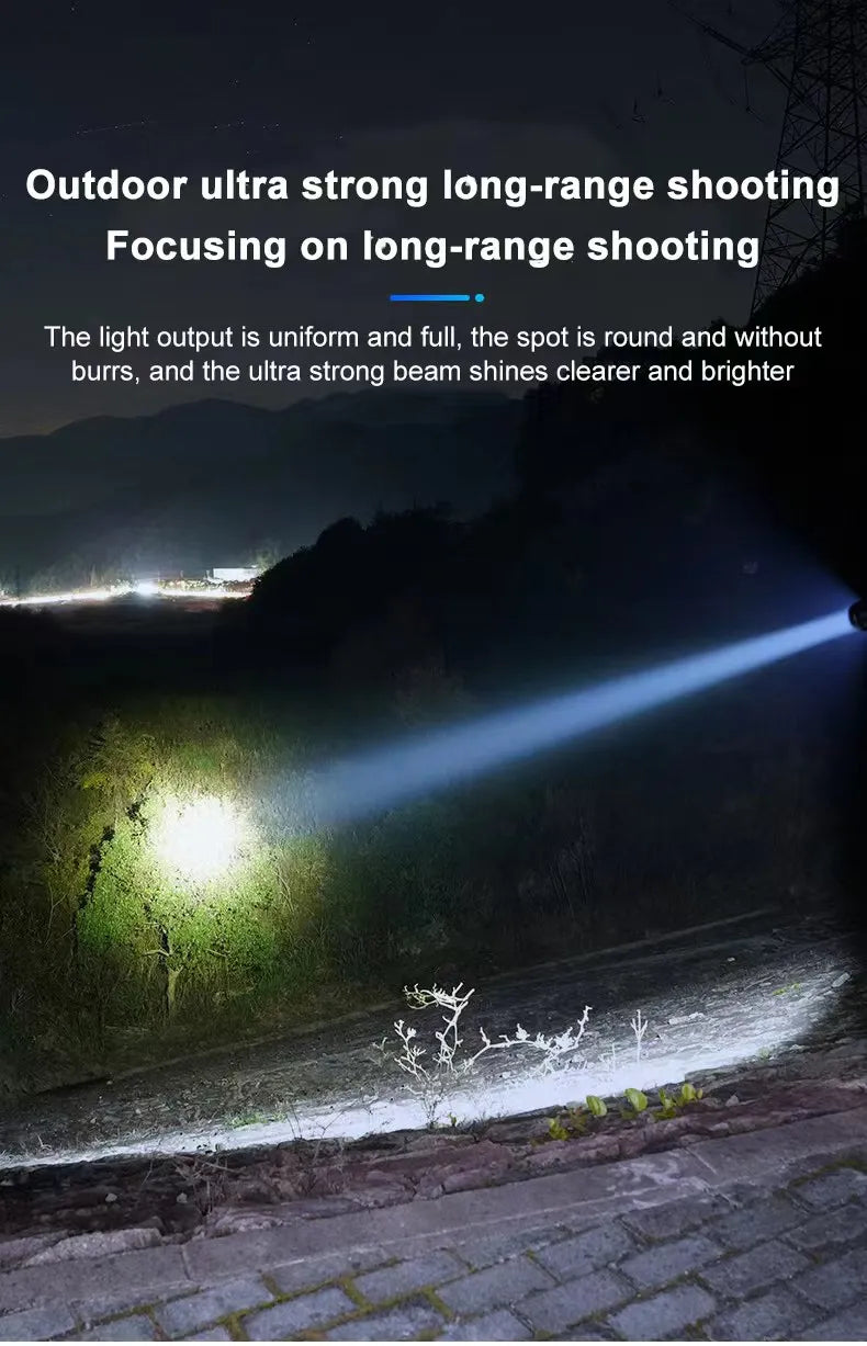 Rechargeable Multi-functional LED Flashlight (Strong Light & Long Range)