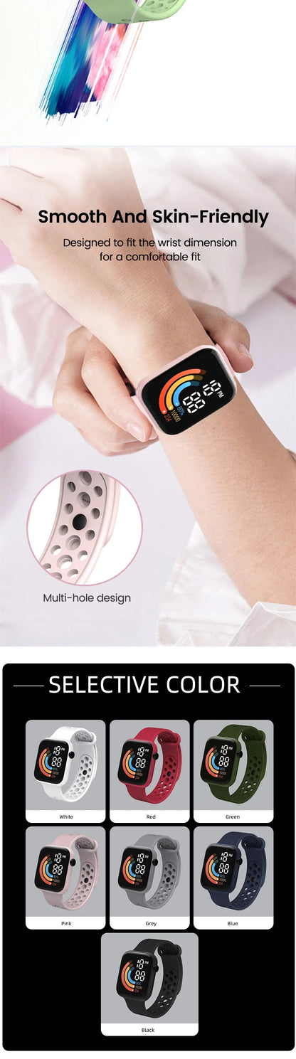 LED Digital Sport Watch (Waterproof / Silicone Strap)