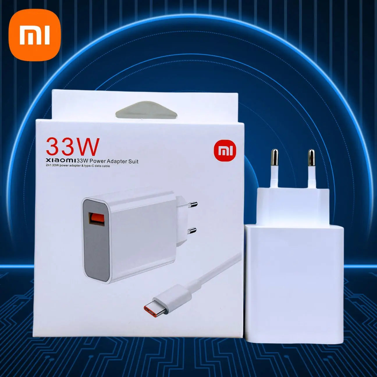 Original Xiaomi 33W Turbo Fast Charger with Type C Cable