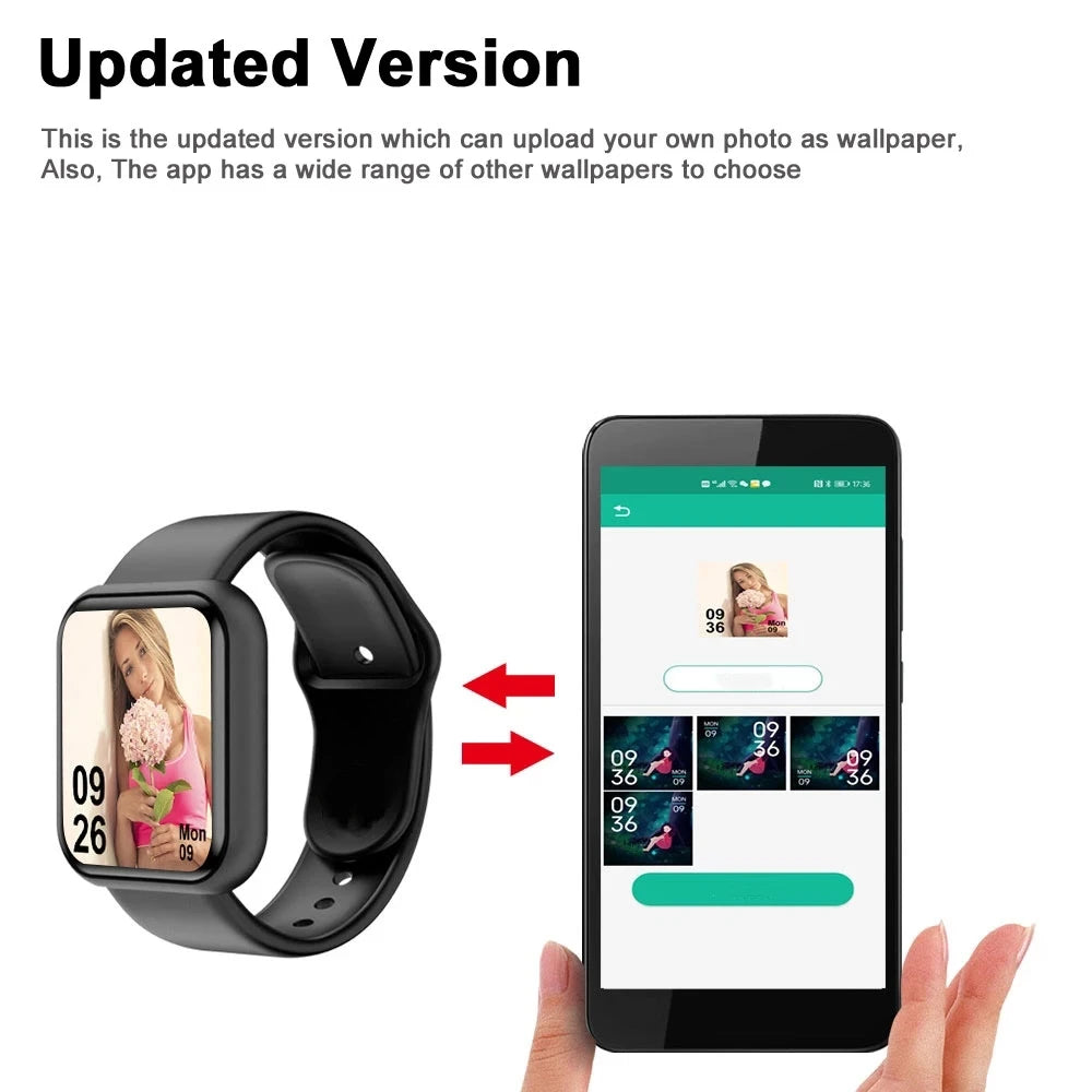 Unisex Smartwatch & Fitness Tracker for Android/iOS (Message Sync)