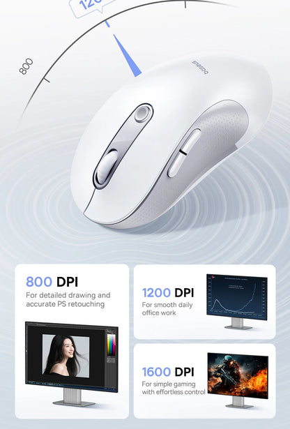 BASEUS Wireless Bluetooth 5.3 Mouse | Ergonomic, 7 Silent Buttons for PC/Laptop