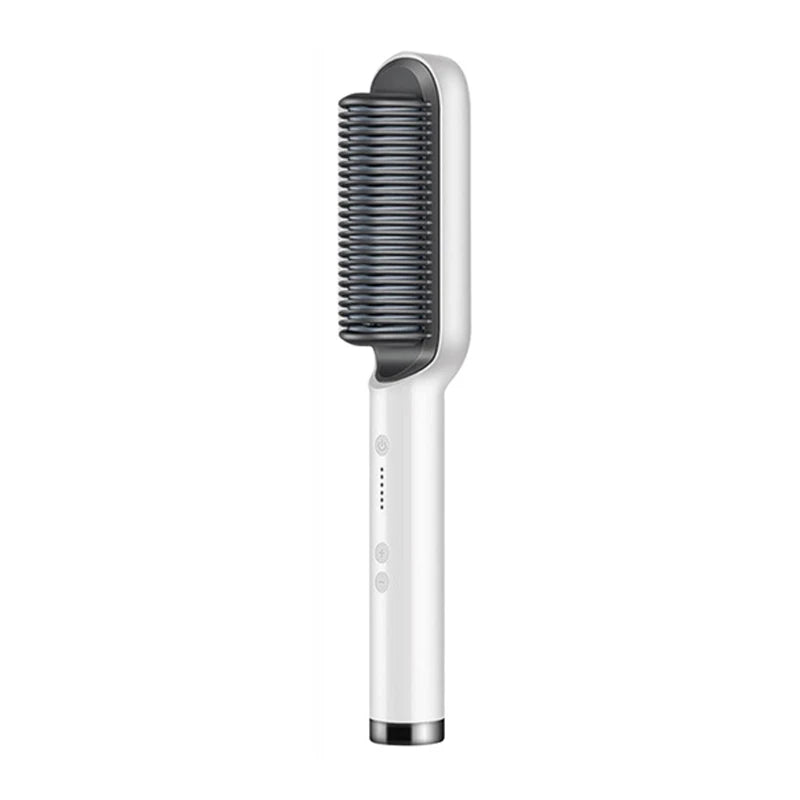Professional Electric Hair Straightener Brush | Fast Heating Ceramic 2-in-1 Tool