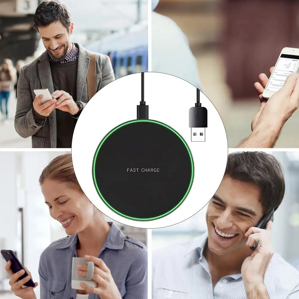15W Max Wireless Fast Charger Pad | Safe, High-Speed Charging for Phones