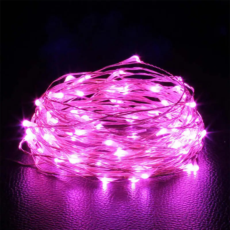 Battery-Powered LED Fairy String Lights (Copper Wire)