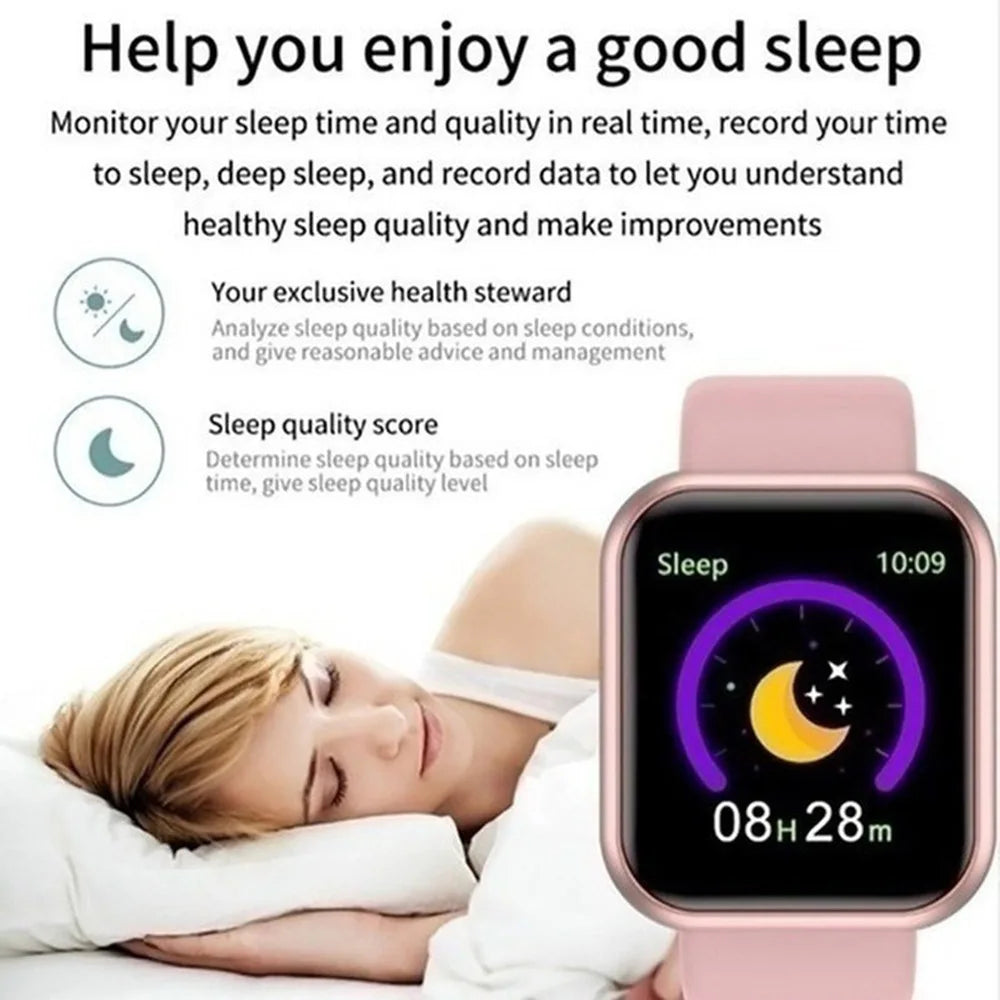 Unisex Smartwatch: Bluetooth Fitness Tracker & Sleep Monitor